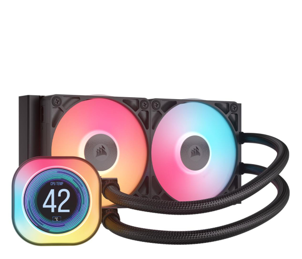 CORSAIR iCUE LINK TITAN 240 RX LCD 2x120mm - 1286793 - zdjęcie